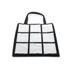 Blank Sublimation Grid Tote Bag White DIY Heat Transfer Sudoku Shopping Bags Double Sides Gridview Reusable StorageBags Handbag RRB15491