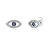 Bling Hip Hop Jewelry Devils Eye S925 Orecchini a bottone in argento sterling per donna