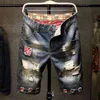 Mens Jeans Ripped Shorts Summer Fashion Casual Vintage Slim Fit Denim Shorts Mane Brand Clothes 210322