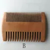 Tand Dubbla sidokambinor Trähårkam Double Sides Beard Comb för