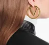 Designer Huggie hanger oorbellen grote cirkel voor vrouwen oorbel luxe ontwerpers brief v hoepel oorbellen cadeau