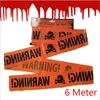 6M x 8CM Halloween-Warnband-Schilder, Halloween-Requisiten, Gefahrenwarnlinie, neues Isolationsgürtelschild, Halloween-Hausgarten-Dekoration