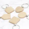 Porte-clés en bois de hêtre Party Favors Blank personnalisé personnalisé Tag nom ID pendentif porte-clés boucle cadeau d'anniversaire créatif BBE13483