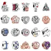 925 Sterling Silver Beads Fit Pandora Bracelets Flower Hearts Crown Style Charms With Original Box Ladies Self-matching Bracelet CZ Diamond Charm