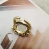 Anillos elegantes de doble letra de dos letras de diamantes de diamante de diamante pareja cristal la bague anello anello con caja de regalo248a