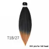 Braiding Hair Pre stretched 26Inch Brown ombre Braiding Hair Synthetic Braiding Hair Easy Twist Braids Crochet Hair Hot Water Soft Yaki Straight Texture 90g/pcs E2