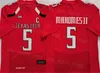 NCAA College Football Texas Tech Jersey 5 Patrick Mahomes II University All Ed Team Cor Vermelho Preto Cinza Branco para Fãs de Esporte Respirável