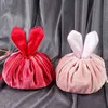 HBP Cosmetic Bags Cases Cosmetic Bag Round Velvet Soft Makeup Bag Drawstring Rabbit Ear Travel Make Up Organizer Female Storage Toiletry Beauty Kit Case 220825