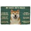 Carpets My Shiba Inus Rules Doormat Decor Print Animal Dog Floor Door Mat Non-Slip 3D Soft Flannel Custom Carpet For Hallway BedroomCarpets