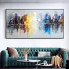 Paintings Large Wall Art Hand Painted Abstract Cityscape Oil Painting On Canvas Handmade Modern Home Decor Unframed