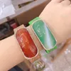 Bangle Exquisite Jewelry Ethnic Style Women bredd Öppning Armband Female Leather Agate Girl's Gifts African 1PCBangleBangle