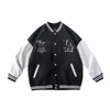 American Retro Letter broderad jacka Coat Men's Street Trend Wild Pilot Baseball Uniform Par Casual Loose Jacket 220801