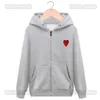 Designer Cdgs Classic Hoodie Fashion Play little Red Peach Heart Printed Mens And Womens Hooded Sweater Coat fz