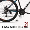 US Warehouse Elecony 26 inch Aluminum Mountain Bike, Shimano 21 Speed Mountain Bicycle Dual Disc Brakes for Woman Men Adult Mens Womens T0420