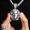 Pendant Necklaces Hip Hop Medusa With Big Crystal Miami Cuabn Chain Necklace For Men Women Fashion Snake Queen Jewelry Drop