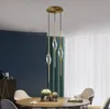 Lampes suspendues en fil de cuivre noir/bronze de polissage nordique moderne avec forme de goutte d'eau brillante LED cristal Droplight