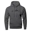 Herren Hoodies Sweatshirts Mountain Heartbeat Männer Sound Ray Diagram Kapuzenpullover Winter Herbst Print Schwarz Grau Sportbekleidung 220909