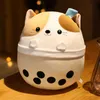 Kawaii boba brinquedos de pelúcia tubarão de pelúcia de urso de urso de pelúcia bolha gato de gato macio leite de leite xícara polar urso infantil brindal presente de aniversário presente