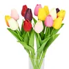 10pcs Tulip Flor artificial Bouquet Falso para la decoración de la boda S Decoración del jardín del hogar 220804