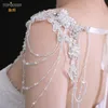 Wraps & Jackets G10 Exaggerated Necklace Pearls Beaded Lace Embroidery Bridal Shawl Luxury Diamon Chain Vintage Women's CapeWraps