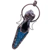 Hanger kettingen retro natuurlijke amethist cluster reiki bevlekte agaat genezing zwarte obsidiaan kralen charmes voor sieraden Making Pendant