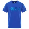 Summer Trapstar London Undersea Blue Printed T-shirt męskie oddychające swobodne krótkie rękawowe uliczne marka T-koszule t