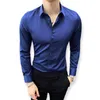 Camicie eleganti da uomo DYBZACQ 2022 Camicia a maniche lunghe moda Solid Slim Fit Uomo Social Casual Business Bianco Nero 5XL 6XL 7XL 8XL