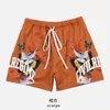Летние мужские шорты 3D быстрое сетчатое бутик -бутик цветочной моды бренд мужчина короткие брюки.