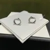 Modne kolczyki dla kobiet małe srebrne projektanci kolczyków biżuteria luksusowe litery g kołki obręcze ozdoby naszyjniki z pudełkiem 2061102R