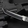 Nouveau couteau droit de survie 440C lame Tanto bicolore pleine soie couteaux à manche Paracord avec gaine en Nylon