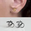 Stud 100% 925 Sterling Silver Yoga Jewelry Om Ohm Studs India Simple High Quality Earring Women 2022 StudStud Farl22