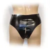 Kvinnors trosor latex underkläder Crotchless Sexy Rubber Briefs Öppna Crotch Underwear S-L Sizewomen's