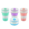 350ML Silicone PP Folding Cup Collapsible Mug With Cover Coffee Travel Outdoors Portable Water Drinking Tea Cups Multi-function