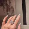 Choucong Ins Fedi nuziali più vendute Gioielli di moda semplici Argento sterling 925 Taglio marquise 5A Zircone cubico Eternità Conchiglia da donna Anello aperto regolabile per regalo amante