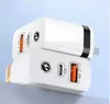 Adaptador de carregador de parede 1688AA USB 18W Tipo C PD 2.4A Carregamento rápido EUA Plug Charger para todos os telefones samsung huawei branco Caixa de varejo
