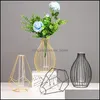 VASES HOME DECOR Garden Garden Nordic Simple Flower Stand Hollow Iron Frame Family Vase Rack Bottle Oranment