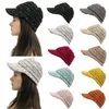 Beanies Beanie/Skull Caps vinterhattar unisex varm snygg tillägg pälsfodrad mjuk mössa mössa med randen tjock stickad för män kvinnor beanie/skalle