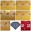 Camisas de futebol Mitchell e Ness Vintage Retrocesso de futebol 12 Tom Brady Jersey 75º aniversário 63 Lee Roy Selmon 99 Warren Sapp 40 Mike Alstott 56 Hardy Nickerson