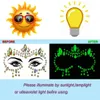 Temporary Tattoos Meredmore 8sets Noctilucent Face Gems Body Stickers Glow In The Dark Luminous Jewels Fluorescent Tattoo Crystals9456047