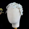 White Flower Pearl Hairbands Elegant Bridal Headdress Crown Pärlad plommonblomma hårband Bröllop Hårtillbehör 0615