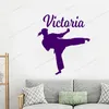 Wall Stickers Karate Martial Arts Room Personalized Custom Name Mirror Girl Stationery Sticker Yw-27