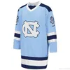 MTH Custom 2020 North Carolina Tar Heels University Hockey Jersey Broderi Stitched Anpassa något antal och namntröjor