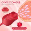 Rose Sex Toys New Telescopic Massager Toy Vibrator Up Down Dildo with Vibrating G-spot for Women