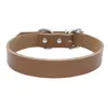 Personalization Dog Collars Plain Leather Solid Color Puppy Cat Pet Collar for Small Medium and Large Dogs 9 Color Wholesale B96