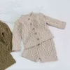 Kleinkind Baby Jungen Mädchen Kleidung Sets Herbst Winter Strickjacke Pullover + Shorts Infant Baby Mädchen Jungen Stricken Anzug Koreanischen Stil AA220316