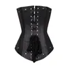 Women's Club Steampunk Shapers BIG PLUS SIZE Sexy Underbust Gothic Buckles Steel Boned PU Leather Look Halterneck Bustier Cor253A