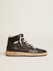 High-top piccole scarpe sporche designer versione di lusso Sneakers Sky-Star da donna fatte a mano retrò italiane in nappa nera con stella in nappa bianca