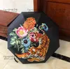 Tiger Flowers Umbrellas Hipster Automatic Folding Luxury Umbrellas Top Quality Outdoor Travel Designer Multifunction Sun Umbrellas