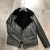 Veste en fausse fourrure pour femmes automne et hiver avec fermeture éclair femme manteaux en cuir de mouton véritable doublure en mouton cisaillé vêtements pour femmes