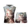 Summer 2 Piece Set 3D Paint Kids Angel Cupid Short Sleeve Tank Tops Shorts Mens Sets Gym Sleeveless Hoodie Tee Set 220623